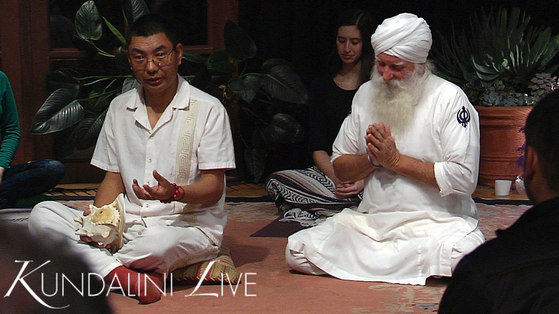 wahe guru bowing prayer with rinpoche during naad sound-healing yoga